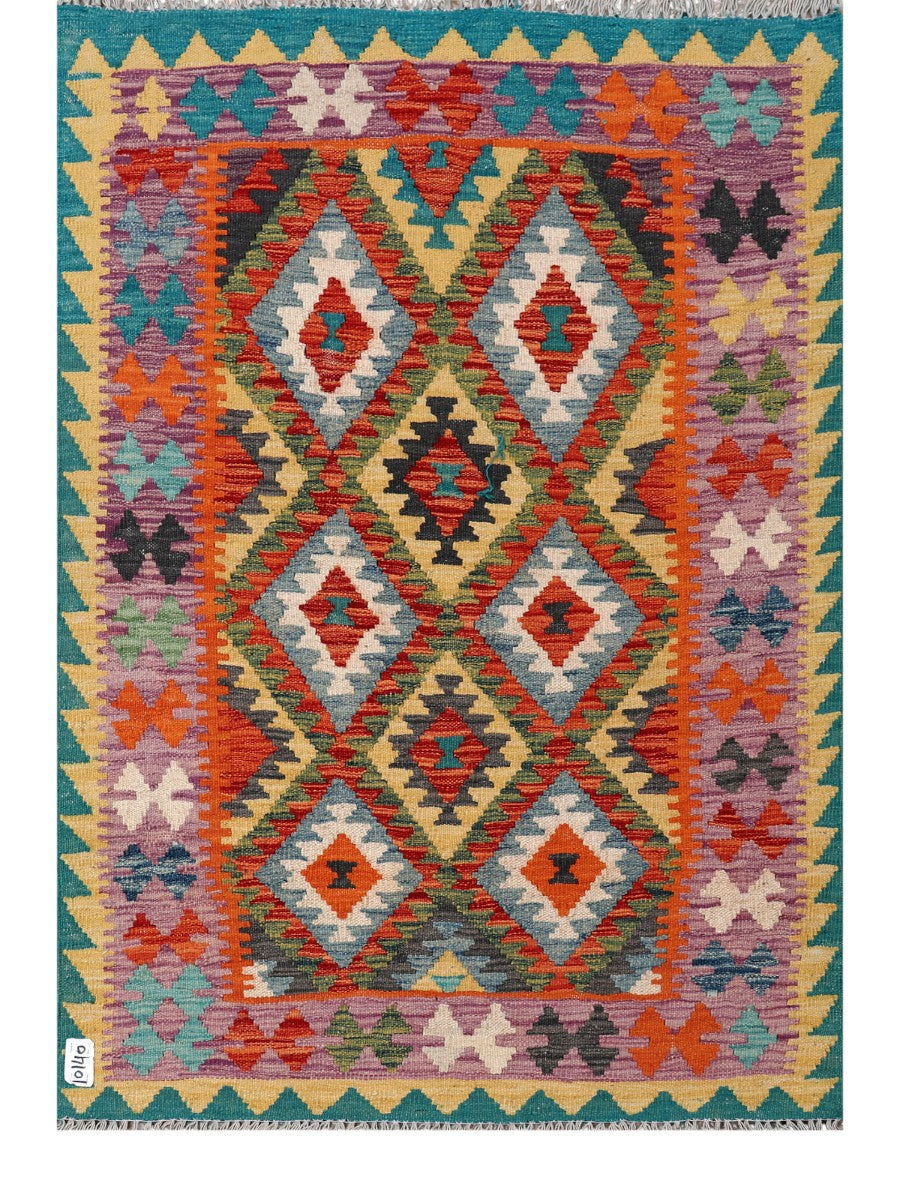 Maimana Afghanistan Kilim Rug - 143 x99 cm - Handmade