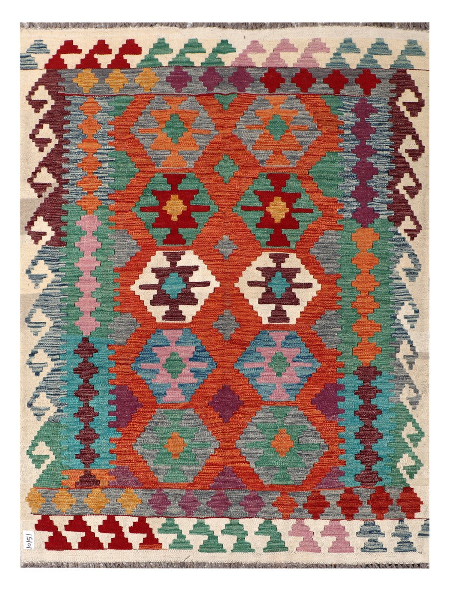Maimana Afghanistan Kilim Rug - 184 x138 cm - Handmade