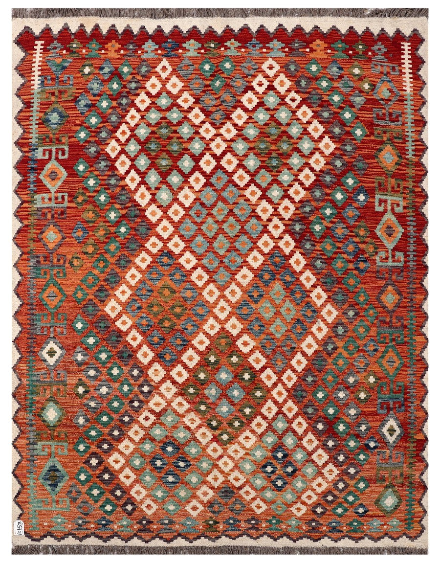 Maimana Afghanistan Kilim Rug - 207 x162 cm - Handmade