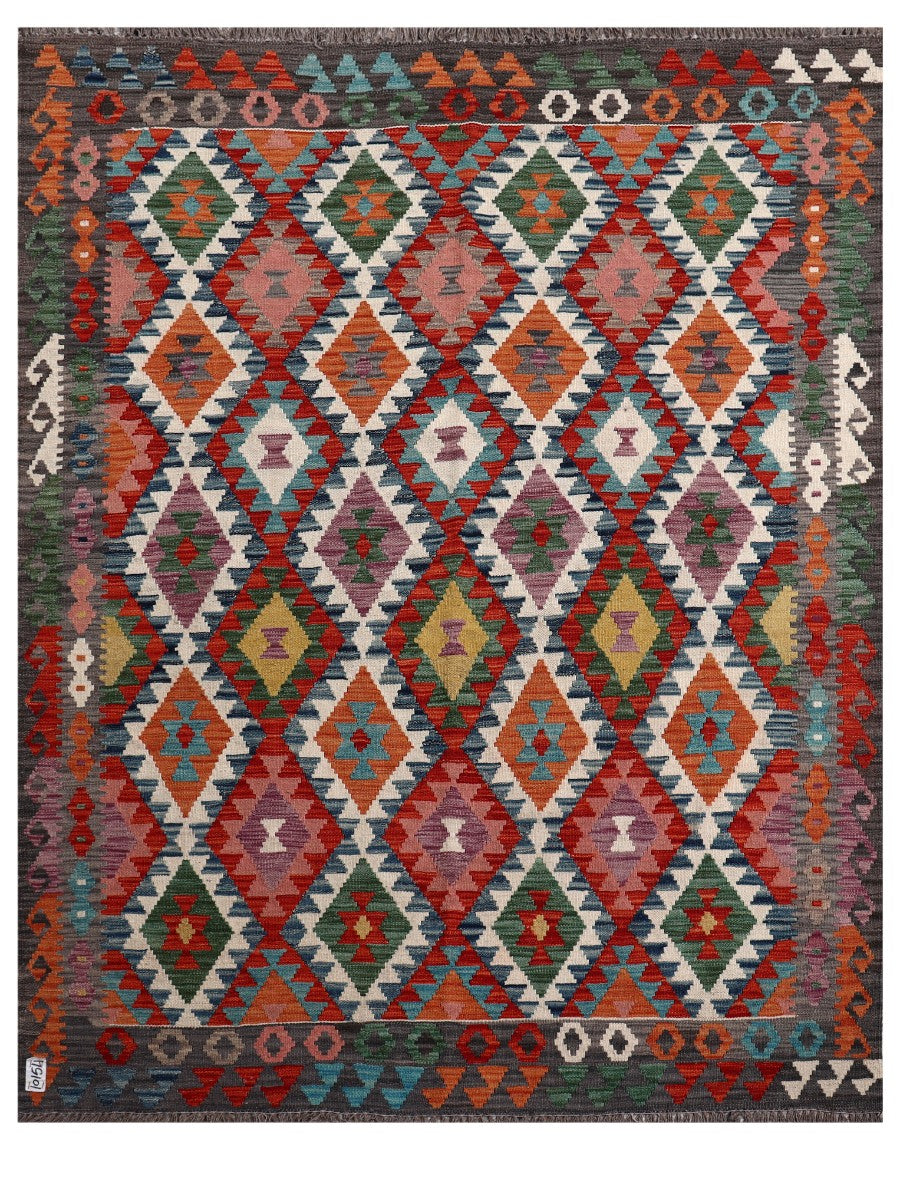 Maimana Afghanistan Kilim Rug - 199 x158 cm - Handmade