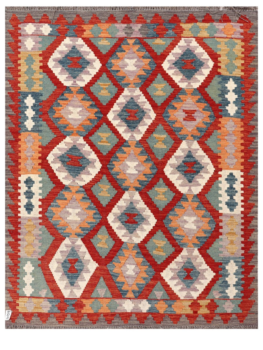 Maimana Afghanistan Kilim Rug - 193 x151 cm - Handmade
