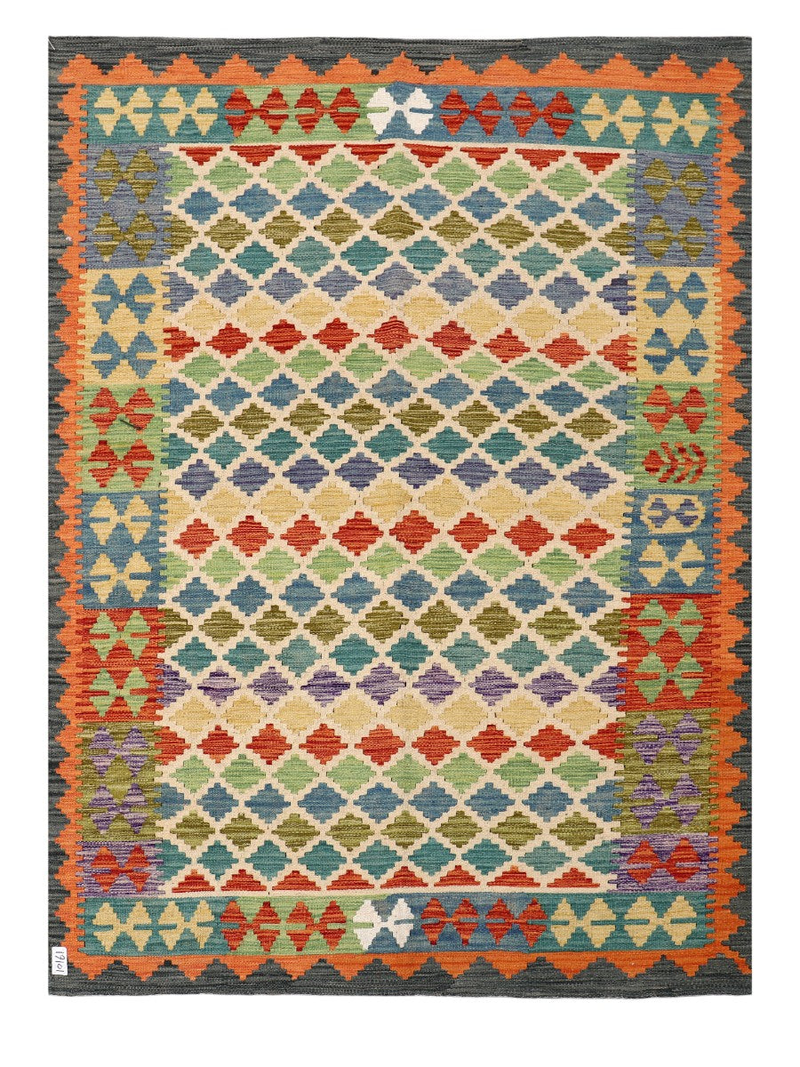 Maimana Afghanistan Kilim Rug - 210 x147 cm - Handmade