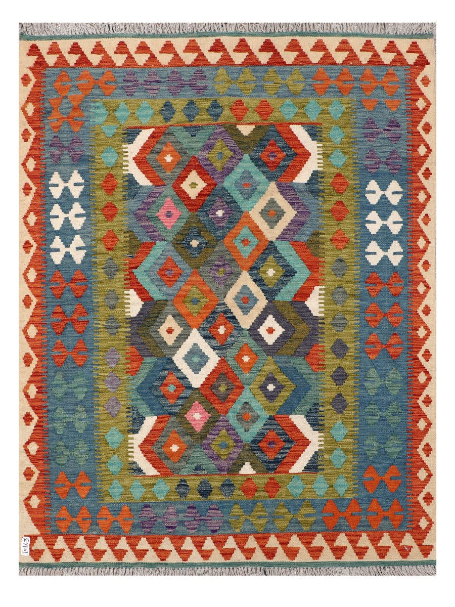 Maimana Afghanistan Kilim Rug - 194 x151 cm - Handmade
