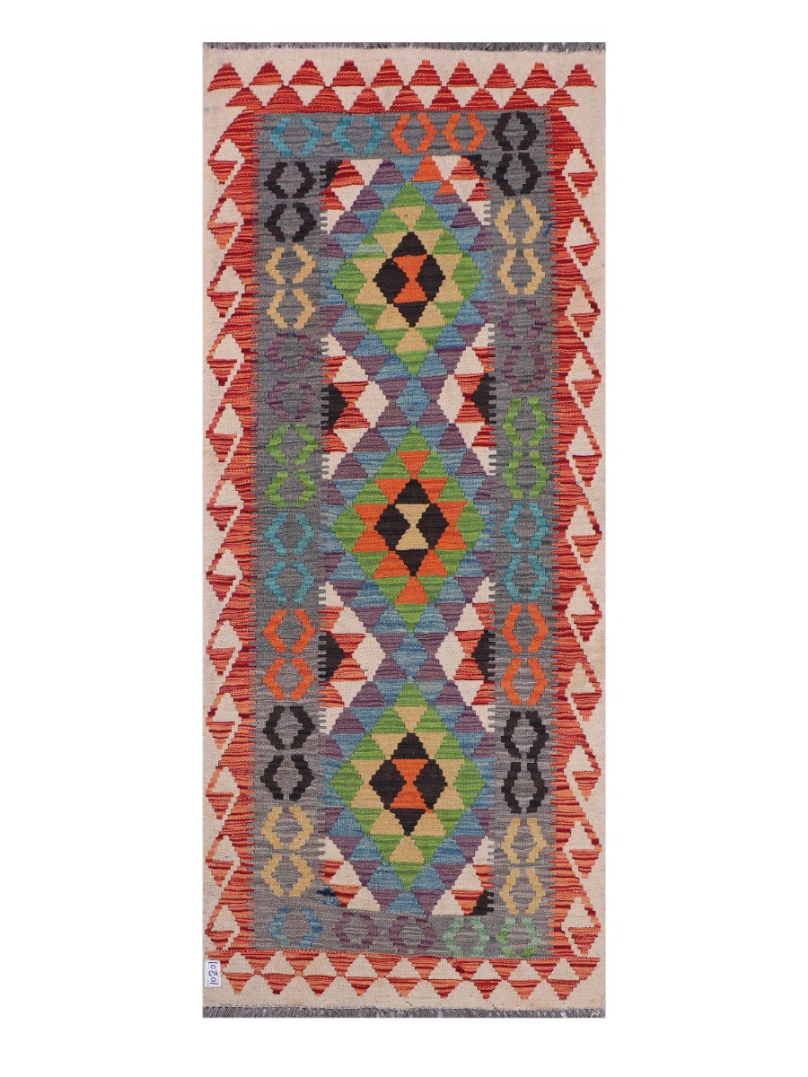 Maimana Afghanistan Kilim Rug - 196 x81 cm - Handmade