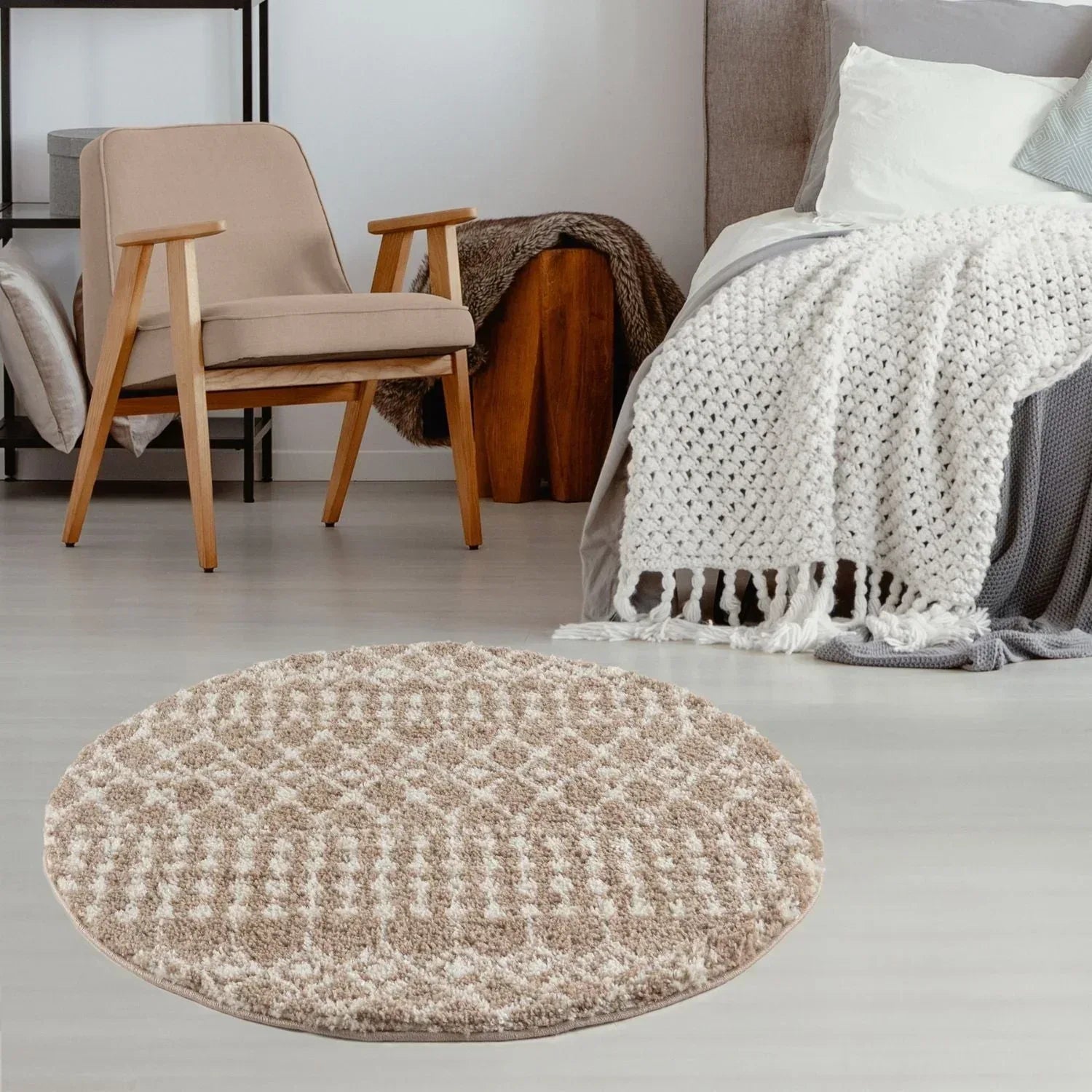 1020MoroccanBeigeShaggyRug-18 - Bobobiy