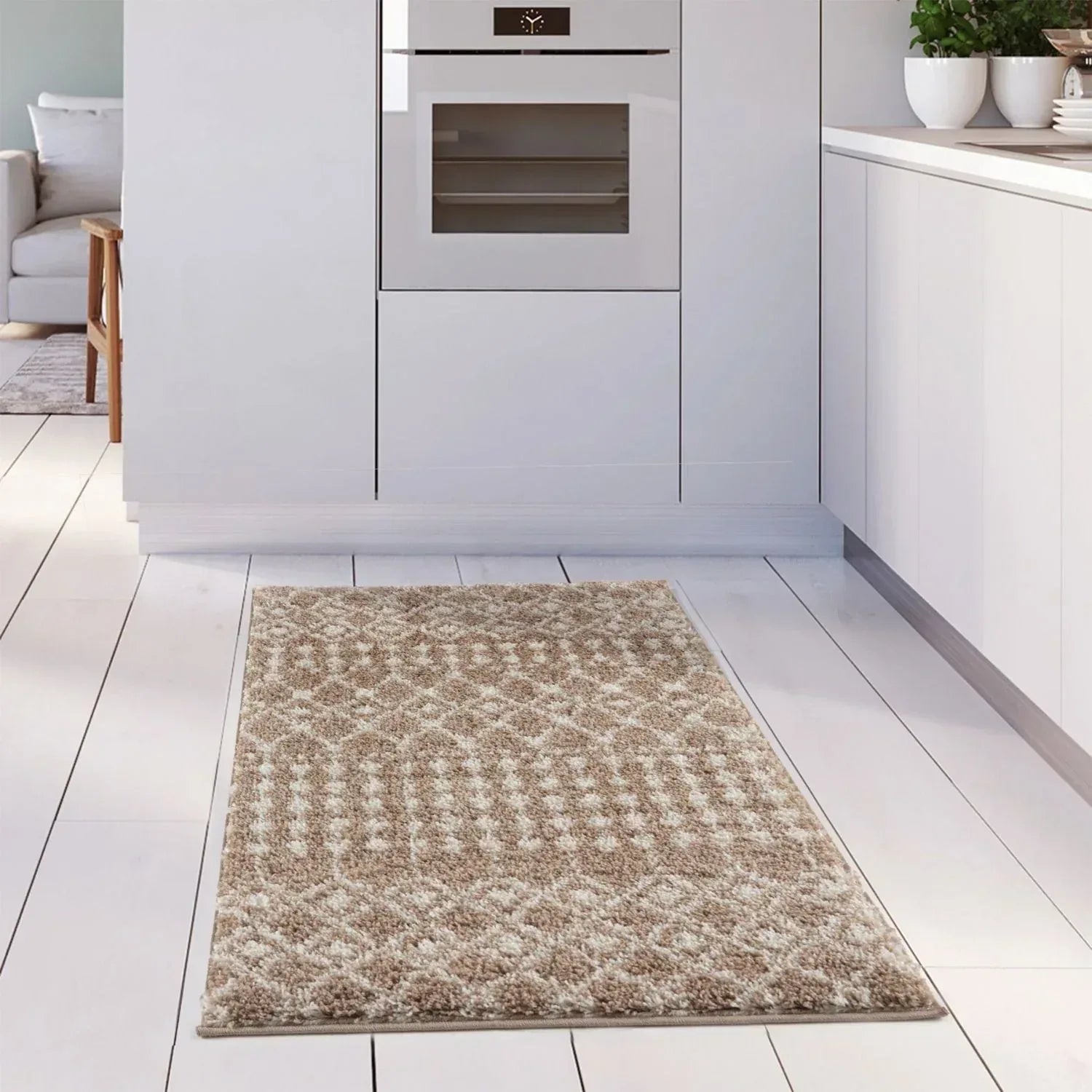 1020MoroccanBeigeShaggyRug-23 - Bobobiy