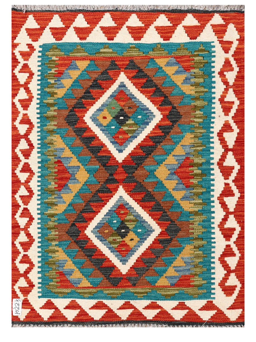 Maimana Afghanistan Kilim Rug - 116 x 84 cm - Handmade