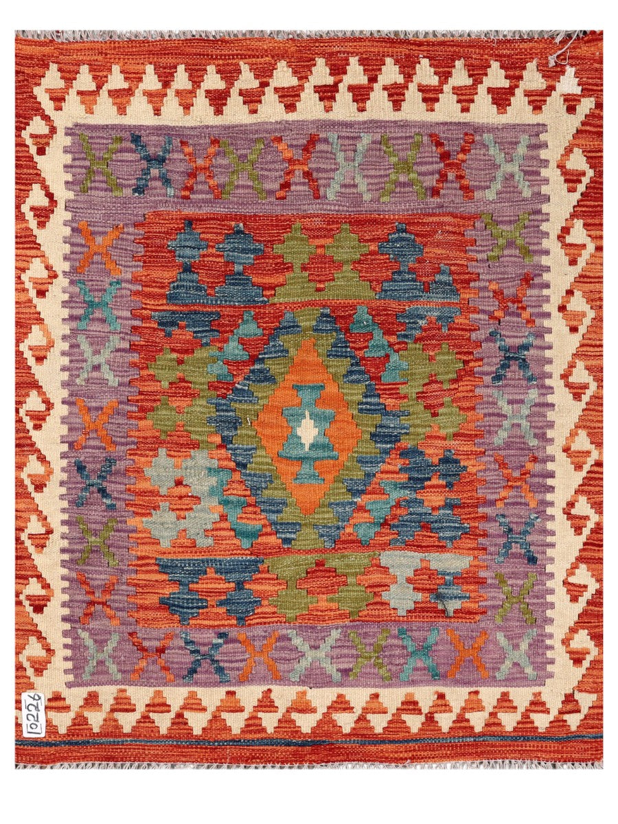 Maimana Afghanistan Kilim Rug - 98 x 80 cm - Handmade