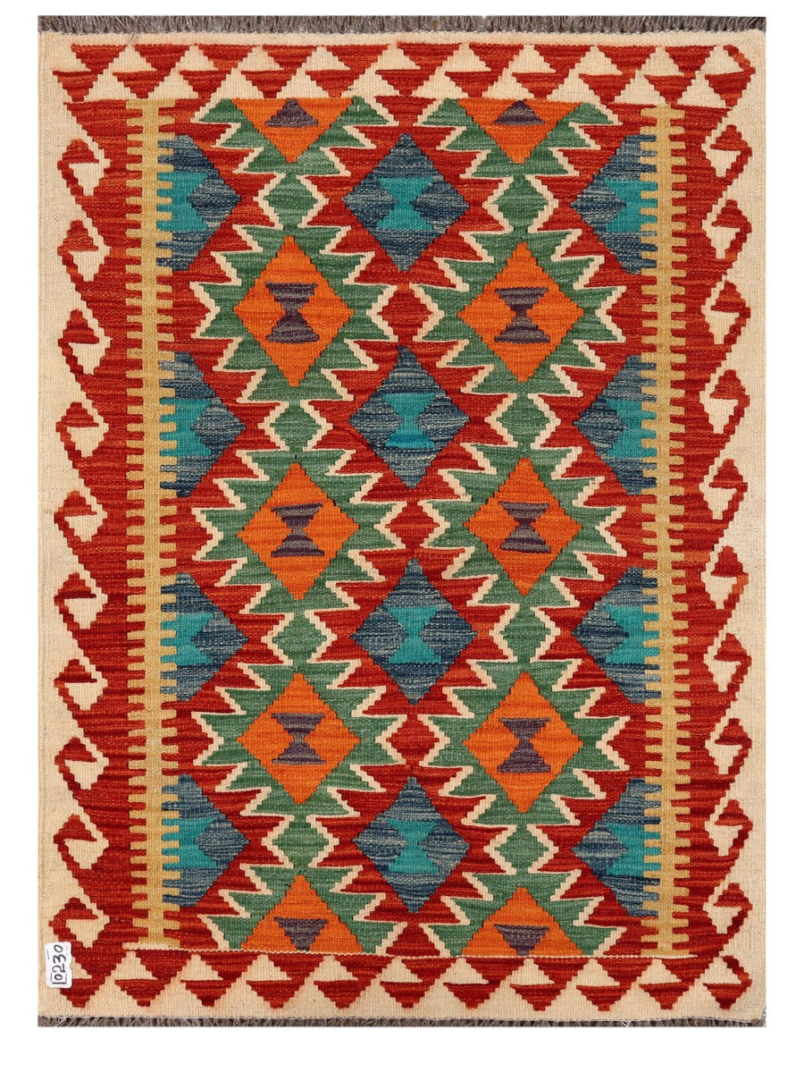 Maimana Afghanistan Kilim Rug - 122 x 88 cm - Handmade