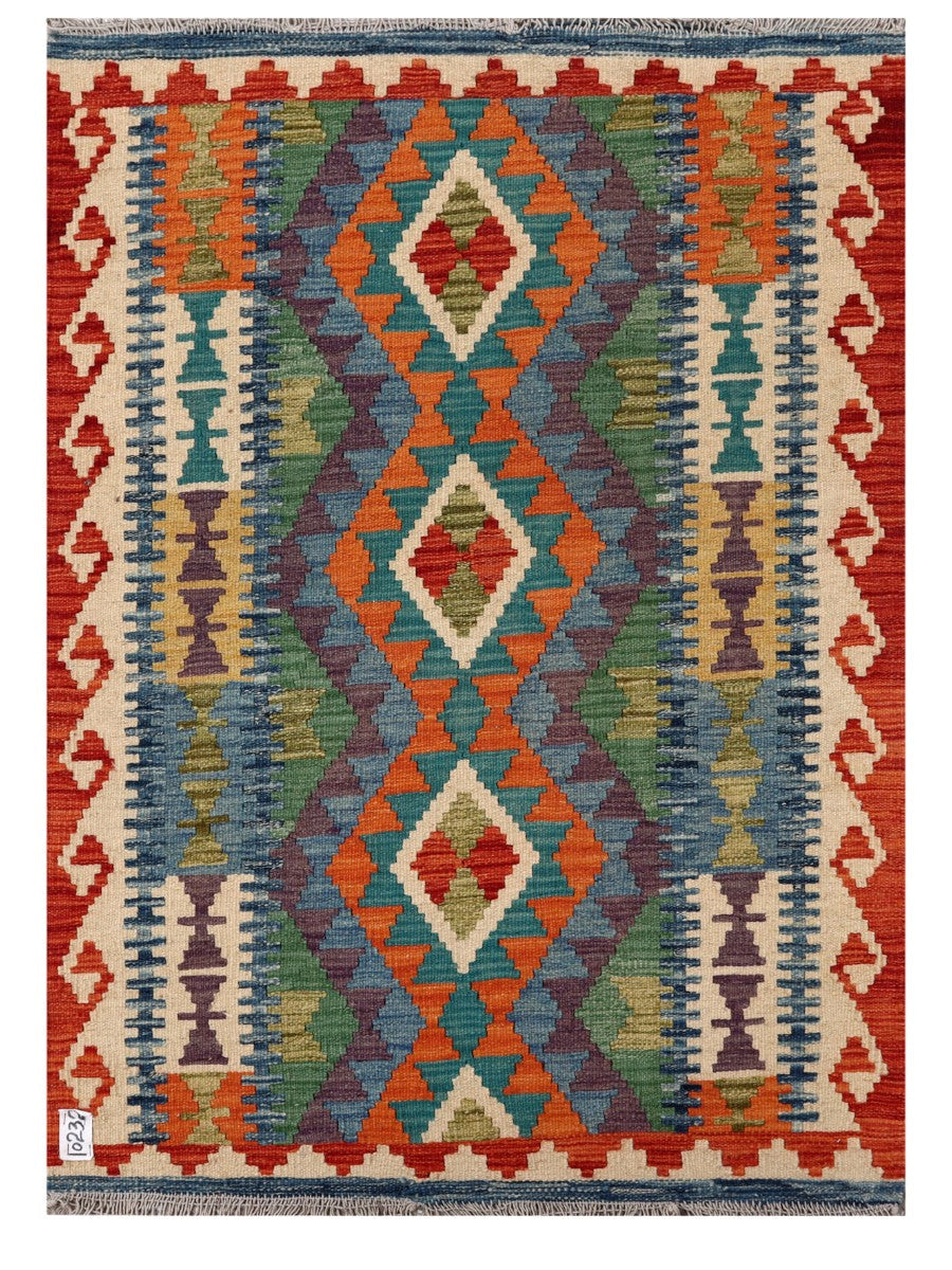 Maimana Afghanistan Kilim Rug - 124 x 89 cm - Handmade