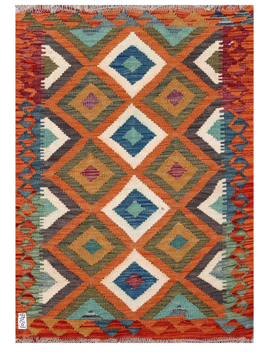Maimana Afghanistan Kilim Rug - 118 x 83 cm - Handmade