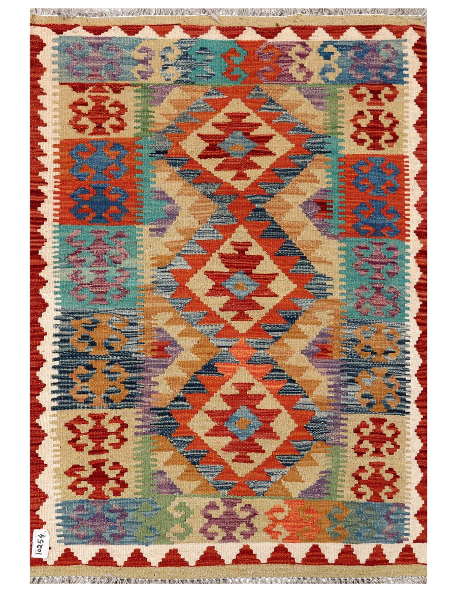 Maimana Afghanistan Kilim Rug - 129 x 89 cm - Handmade