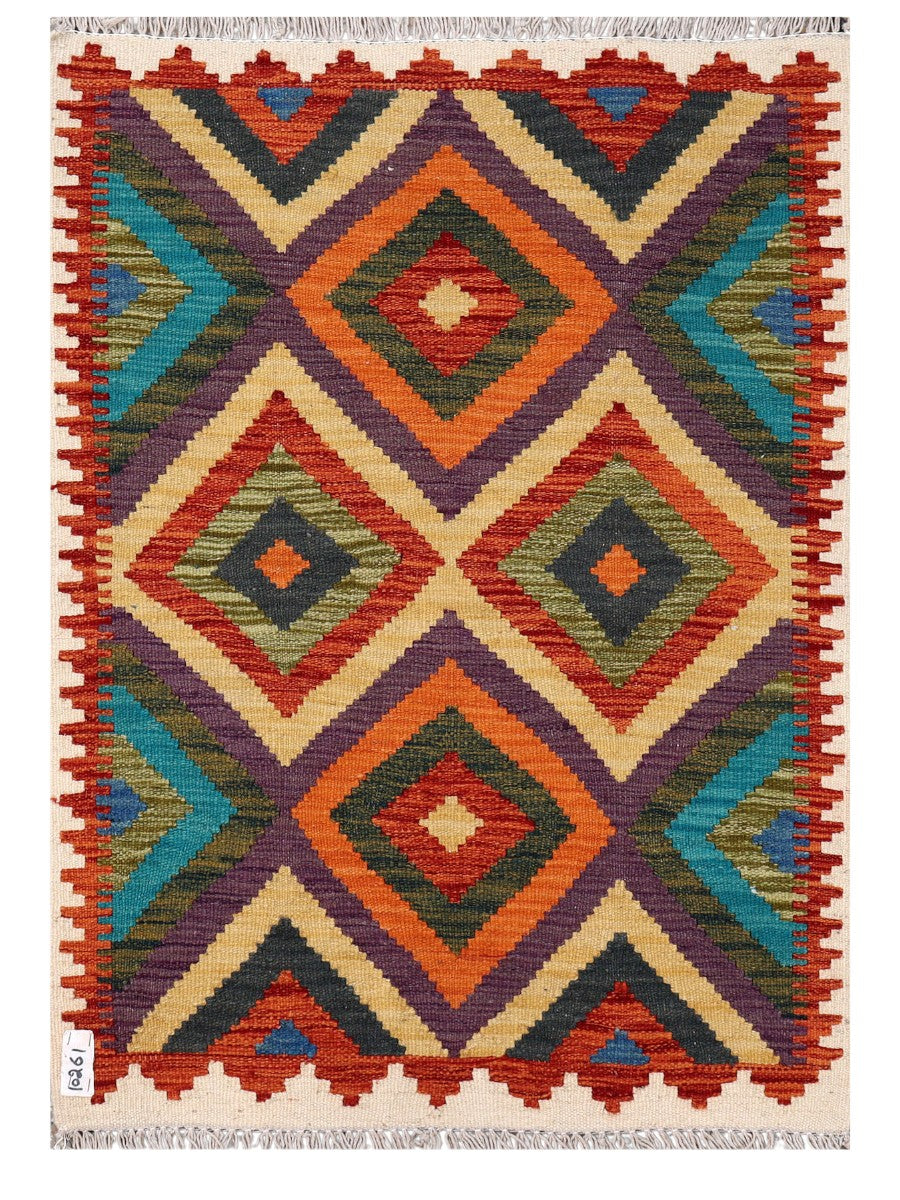 Maimana Afghanistan Kilim Rug - 109 x 77 cm - Handmade