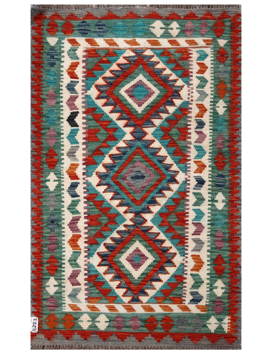Maimana Afghanistan Kilim Rug - 139 x 85 cm - Handmade