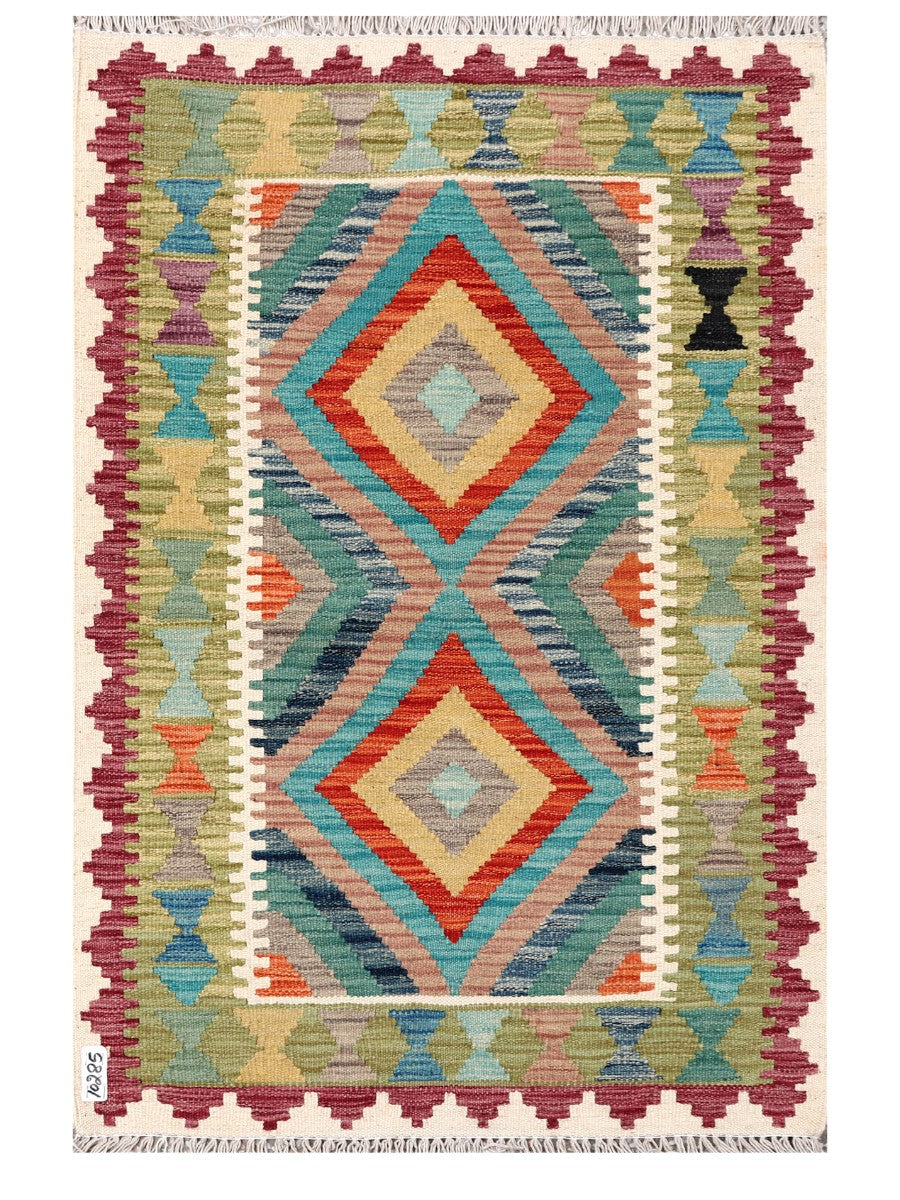 Maimana Afghanistan Kilim Rug - 119 x 79 cm - Handmade