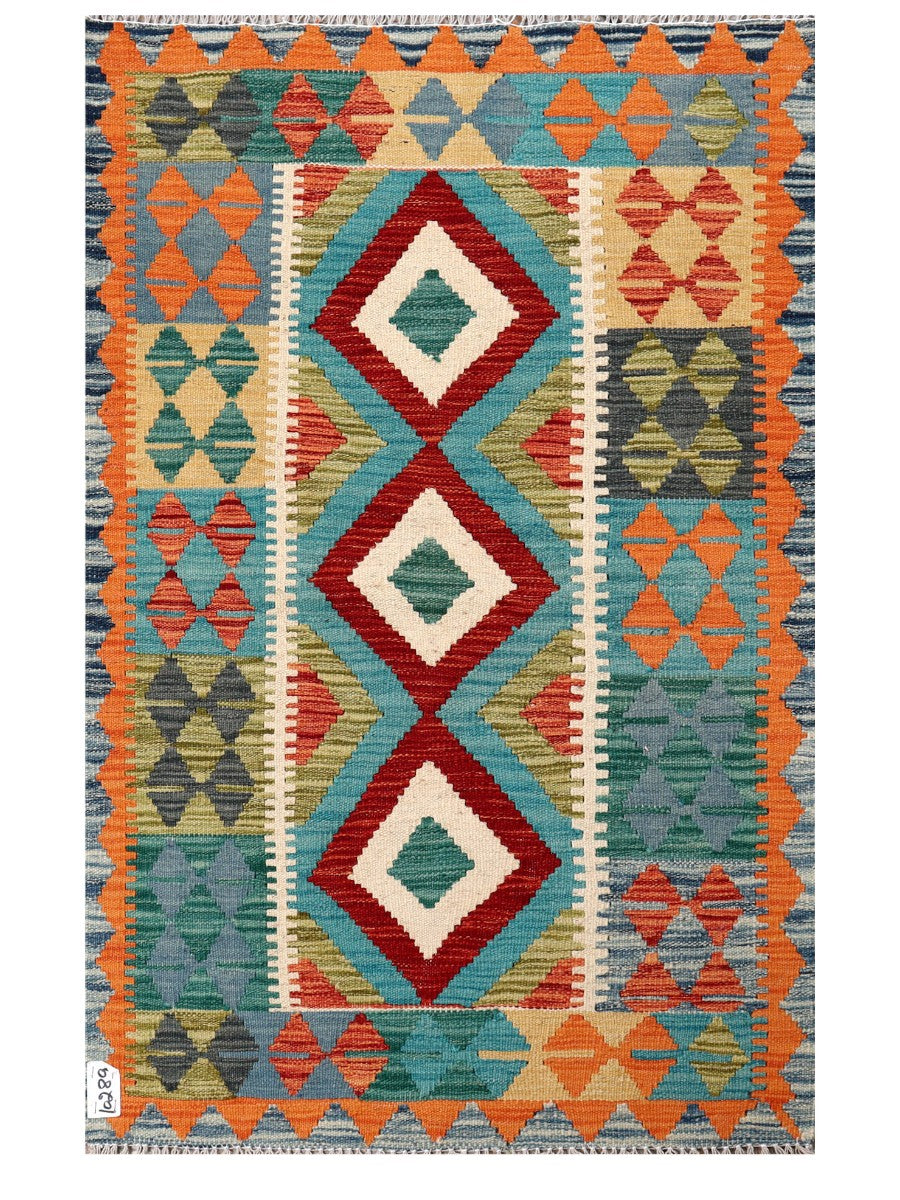 Maimana Afghanistan Kilim Rug - 128 x 82 cm - Handmade