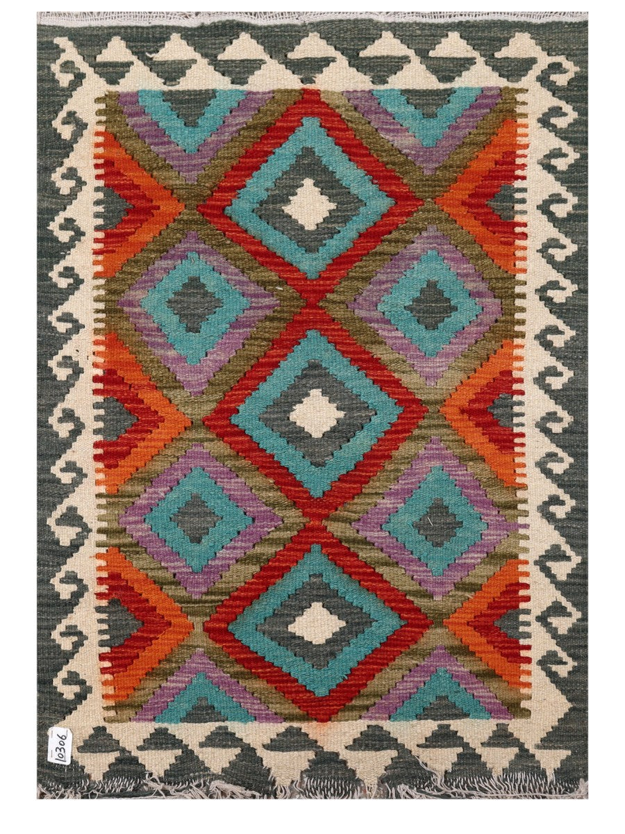 Maimana Afghanistan Kilim Rug - 117 x 82 cm - Handmade
