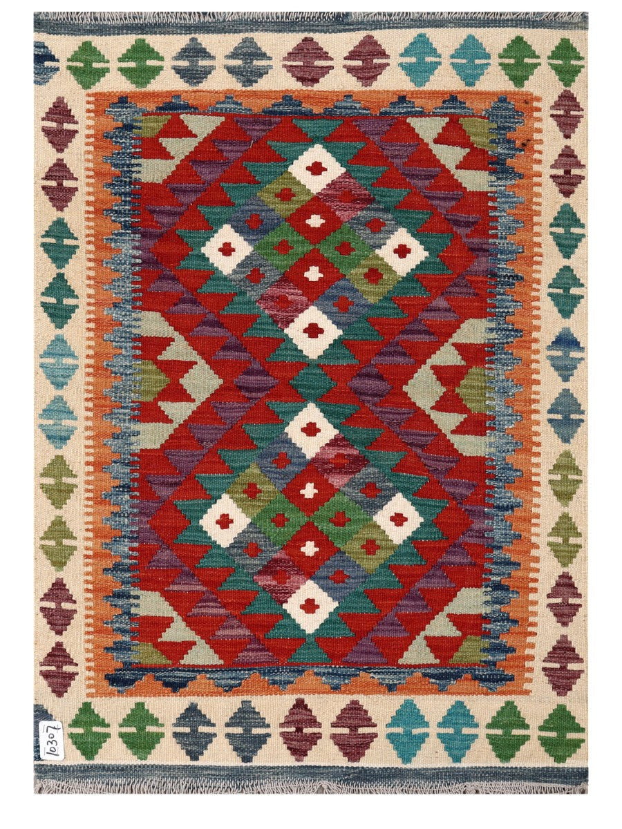 Maimana Afghanistan Kilim Rug - 117 x 83 cm - Handmade