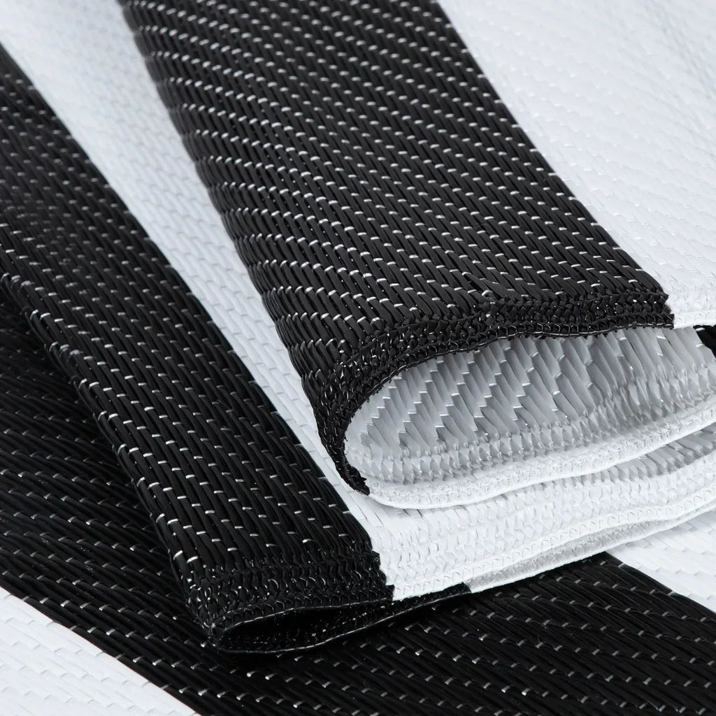 1030_Rainbow_Outdoor_Rug_Black_White-2 - Bobobiy