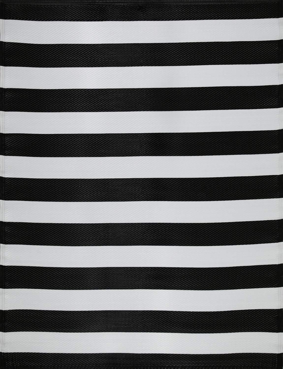 1030_Rainbow_Outdoor_Rug_Black_White - Bobobiy