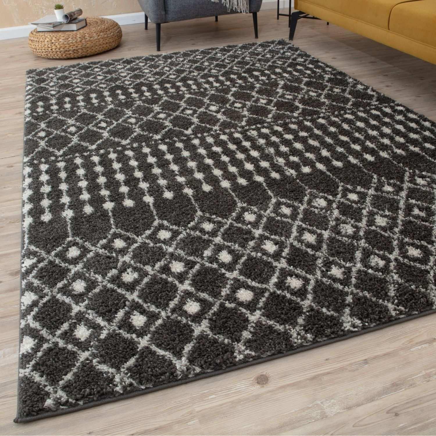 1040MoroccanDarkGreyShaggyRug-11 - Bobobiy