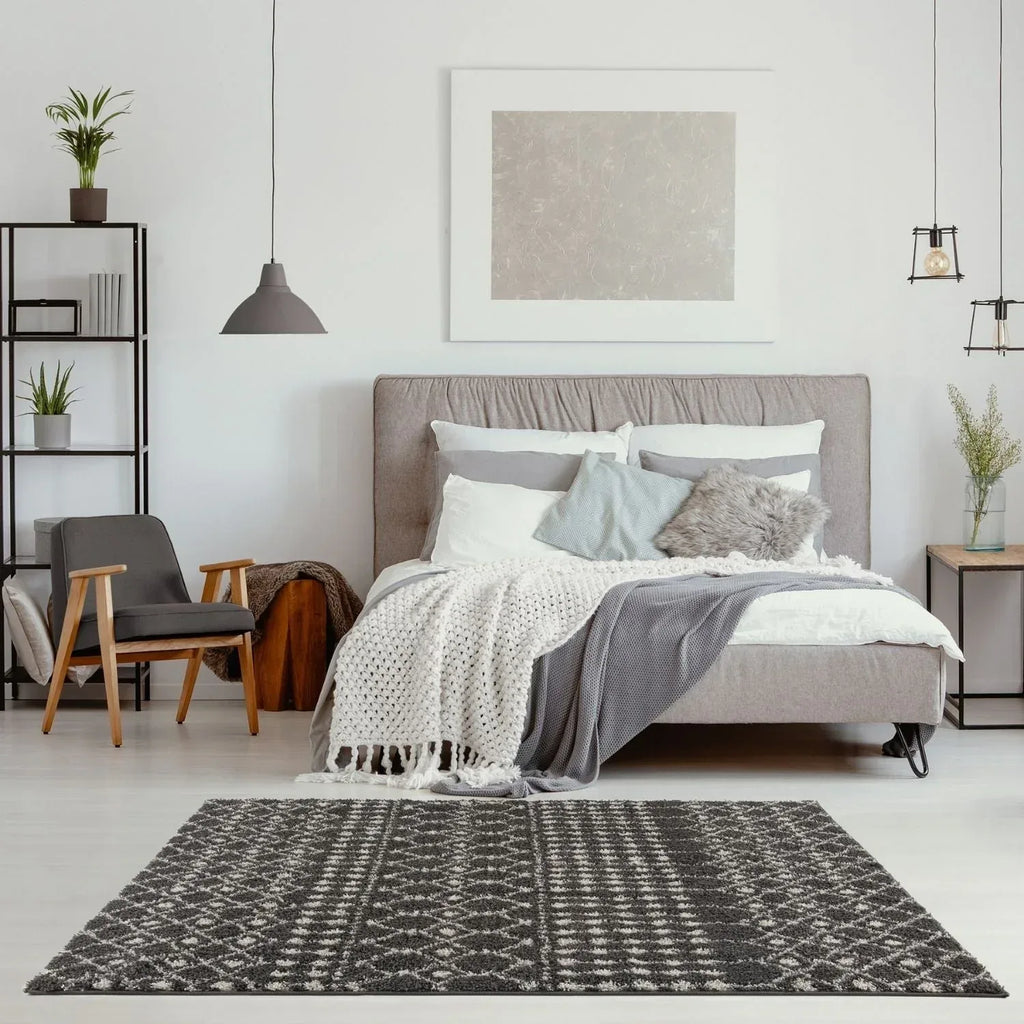 1040MoroccanDarkGreyShaggyRug-13 - Bobobiy