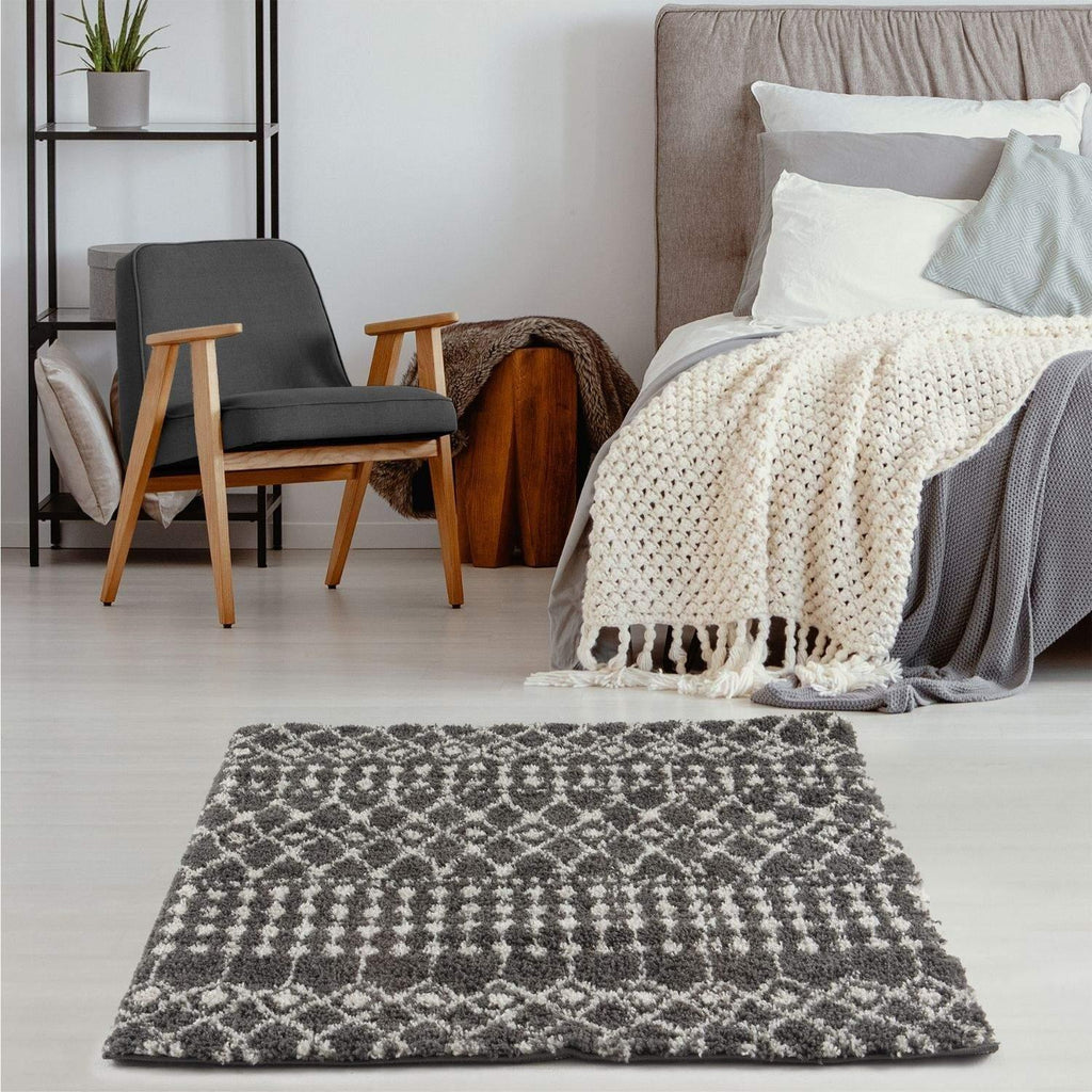 1040MoroccanDarkGreyShaggyRug-21 - Bobobiy