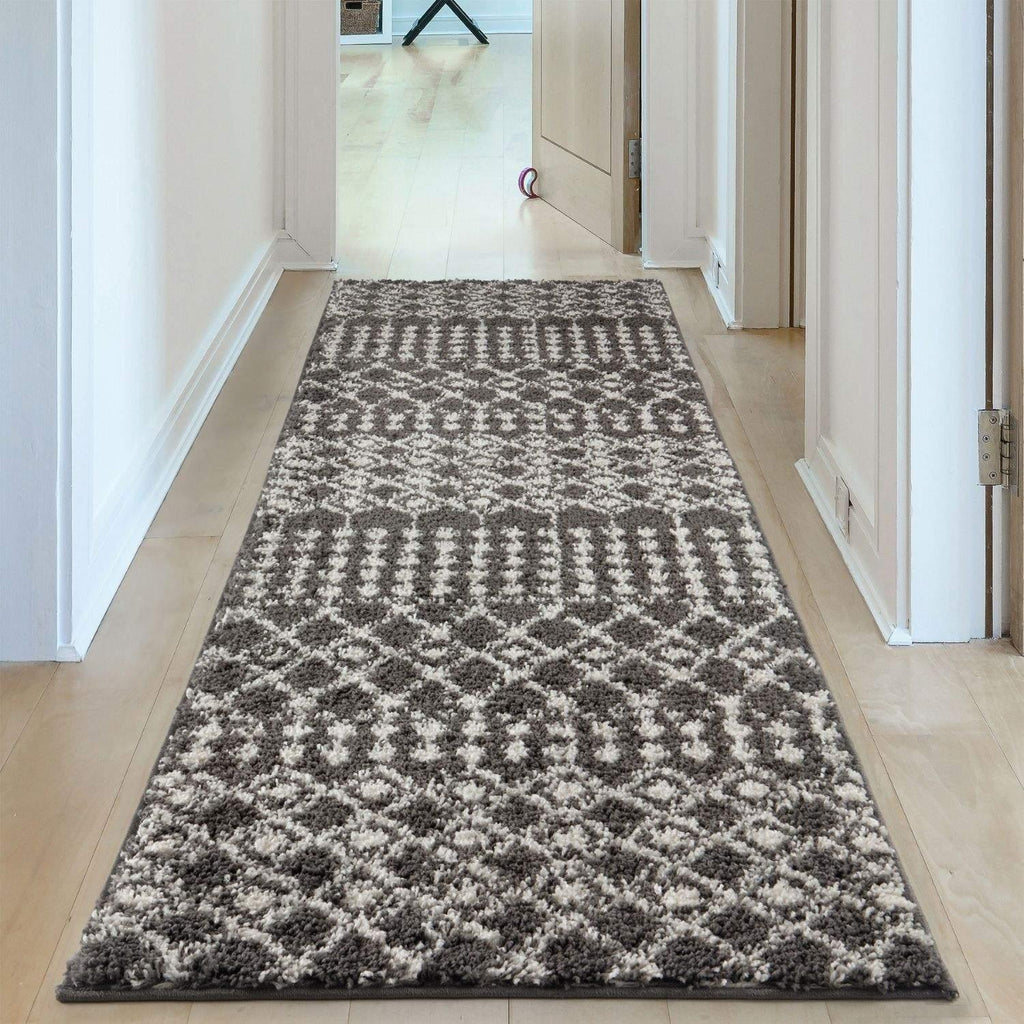 1040MoroccanDarkGreyShaggyRug-22 - Bobobiy