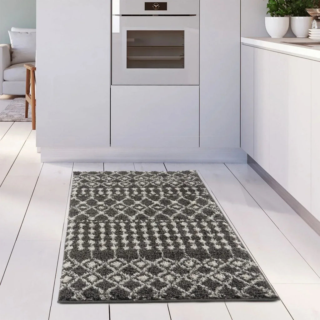 1040MoroccanDarkGreyShaggyRug-26 - Bobobiy