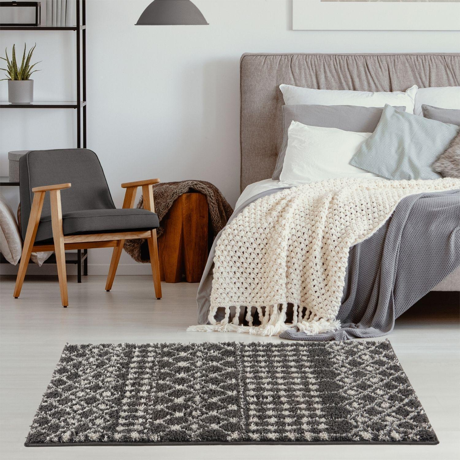 1040MoroccanDarkGreyShaggyRug-27 - Bobobiy