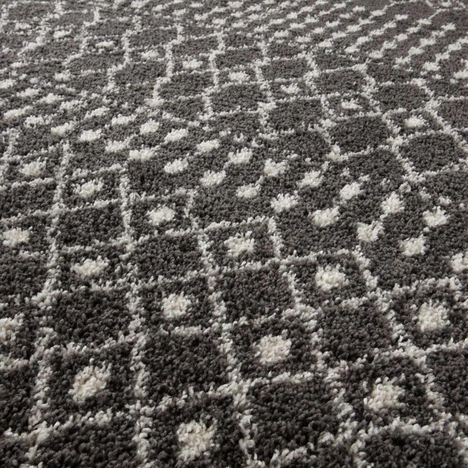 1040MoroccanDarkGreyShaggyRug-5 - Bobobiy