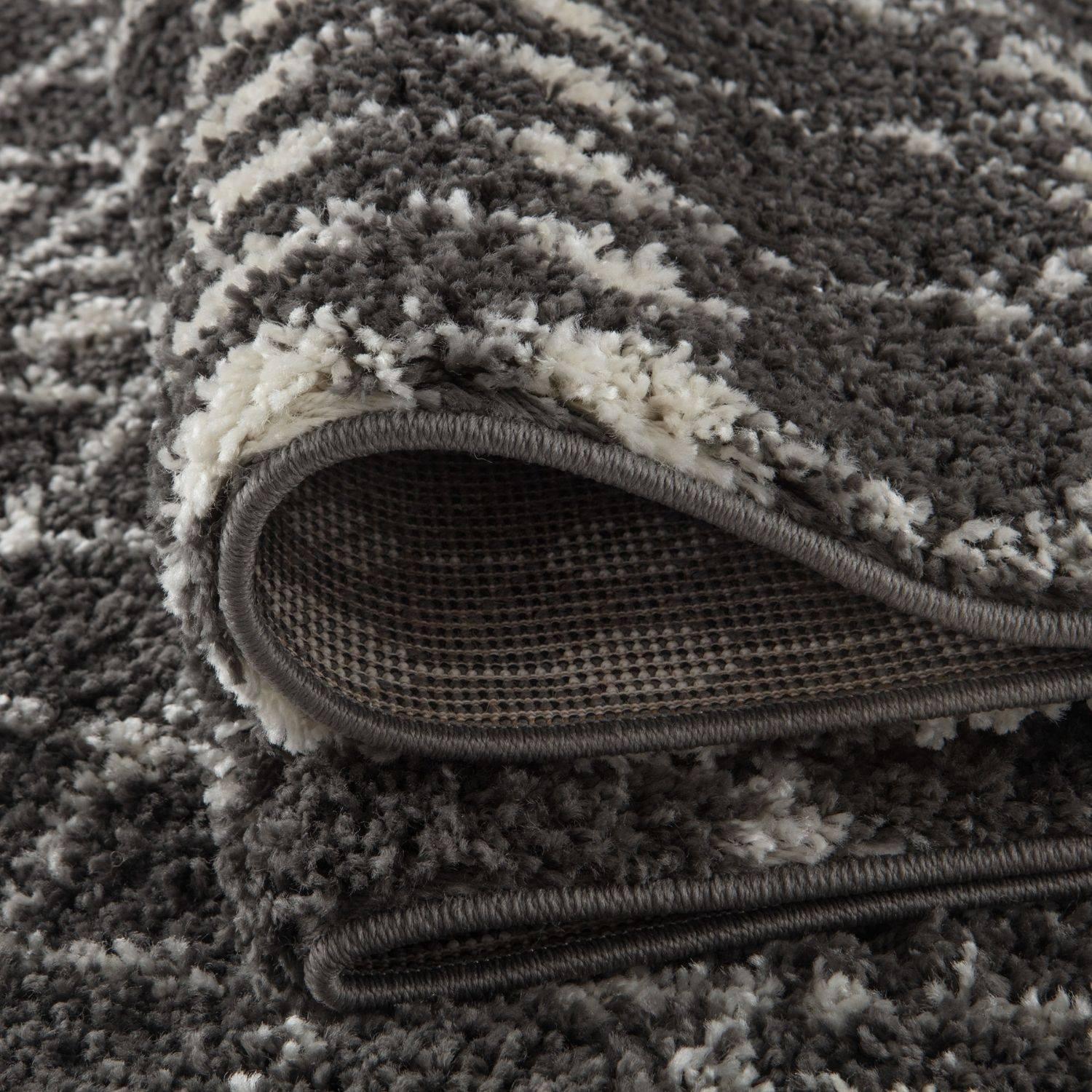 1040MoroccanDarkGreyShaggyRug-6 - Bobobiy