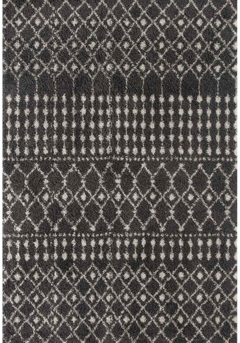 1040MoroccanDarkGreyShaggyRug - Bobobiy