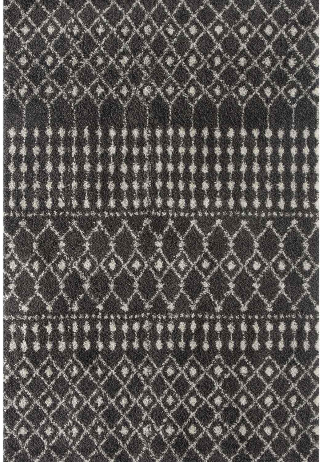 1040MoroccanDarkGreyShaggyRug - Bobobiy