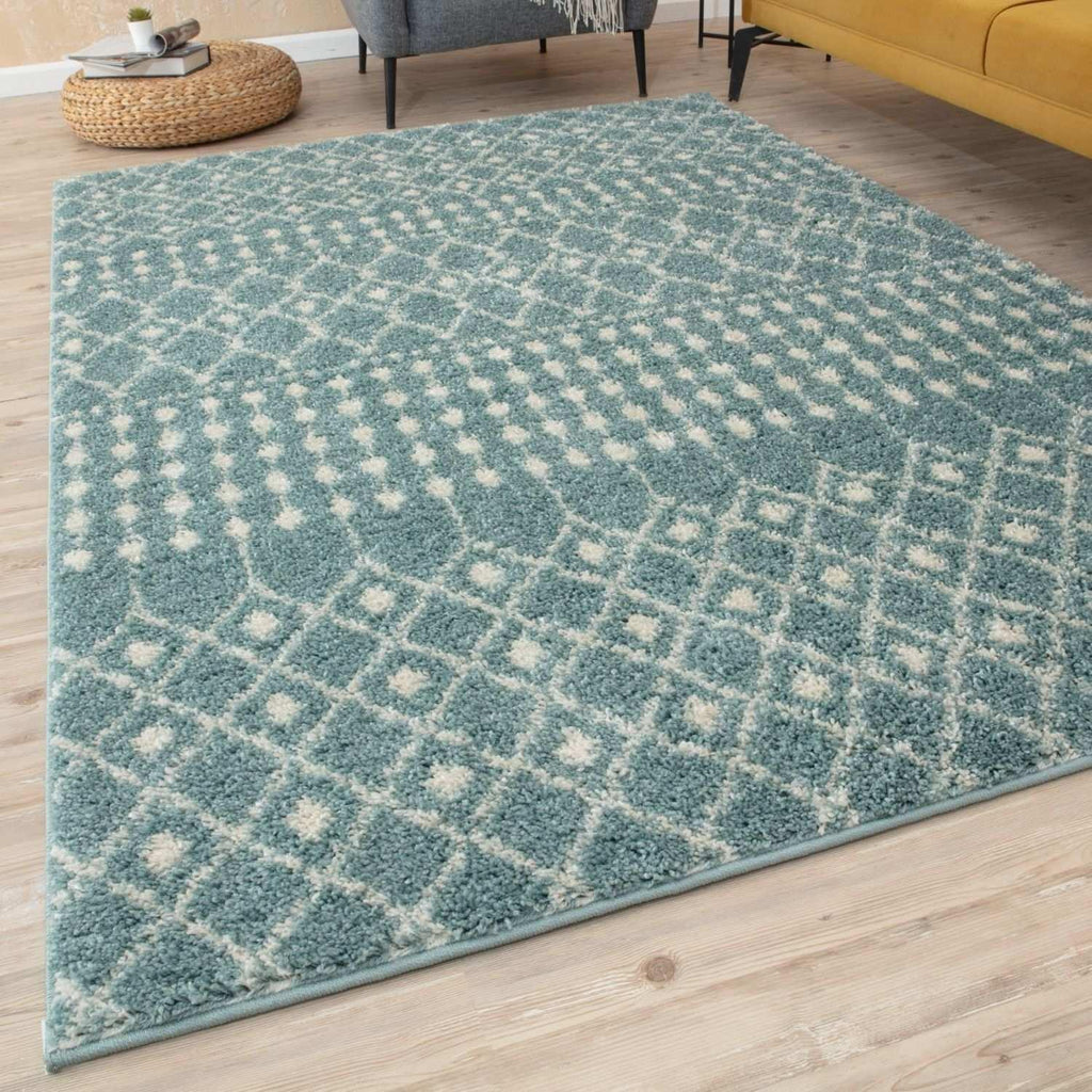 1050MoroccanDuckEggBlueShaggyRug-10 - Bobobiy