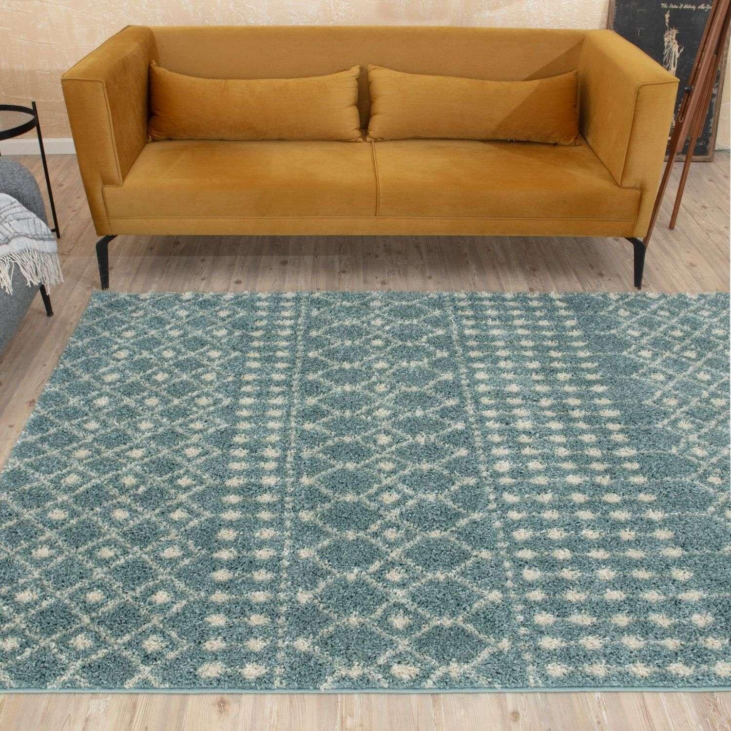 1050MoroccanDuckEggBlueShaggyRug-11 - Bobobiy