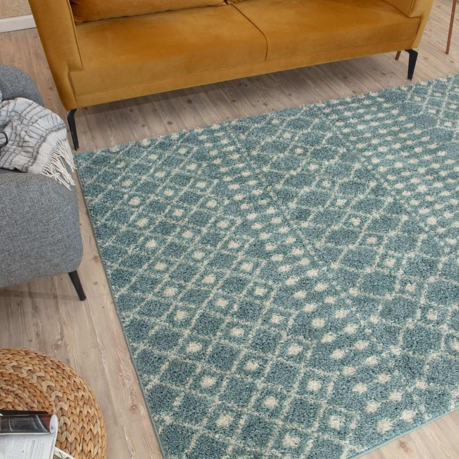 1050MoroccanDuckEggBlueShaggyRug-13 - Bobobiy