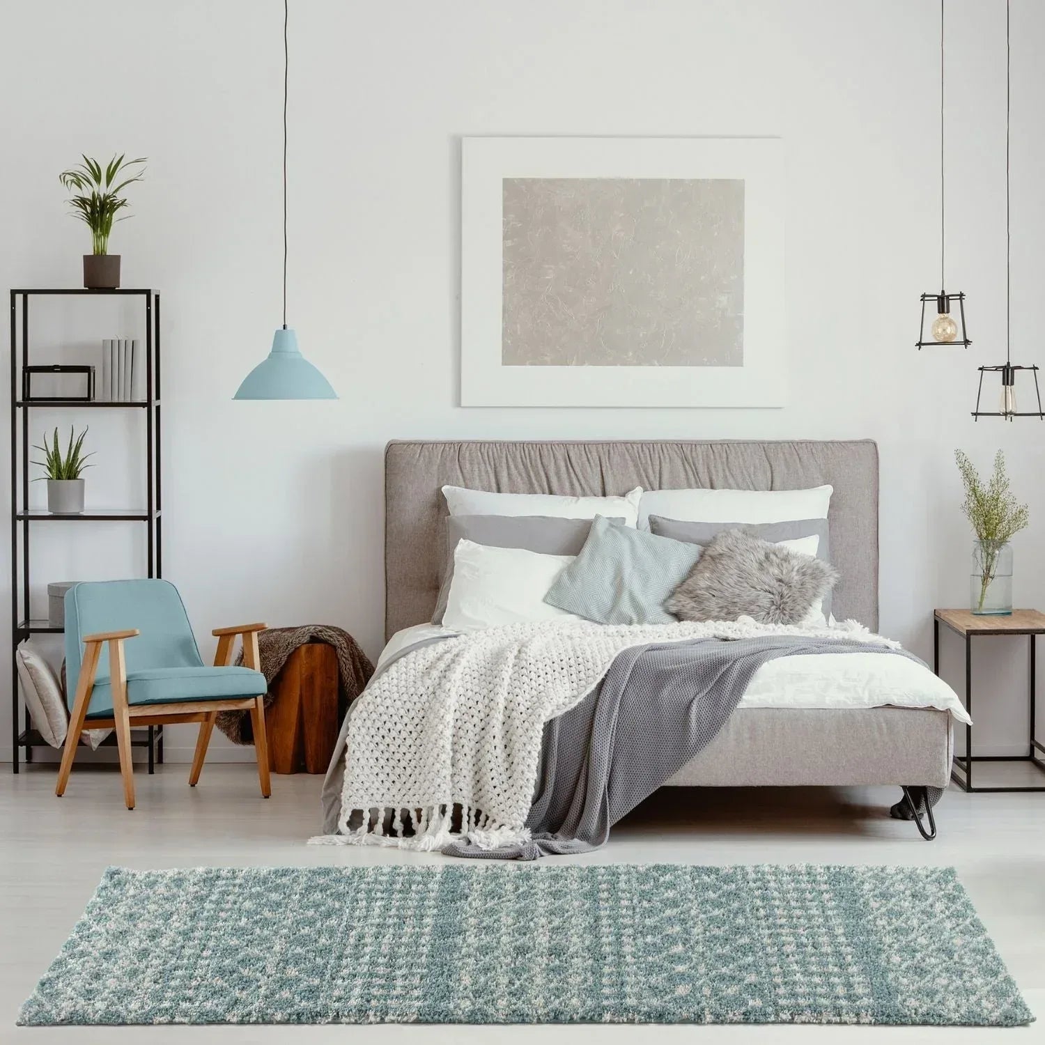 1050MoroccanDuckEggBlueShaggyRug-19 - Bobobiy