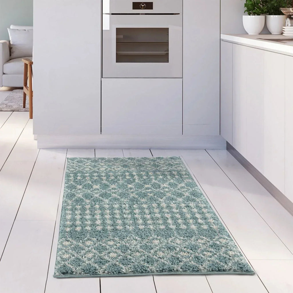 1050MoroccanDuckEggBlueShaggyRug-23 - Bobobiy