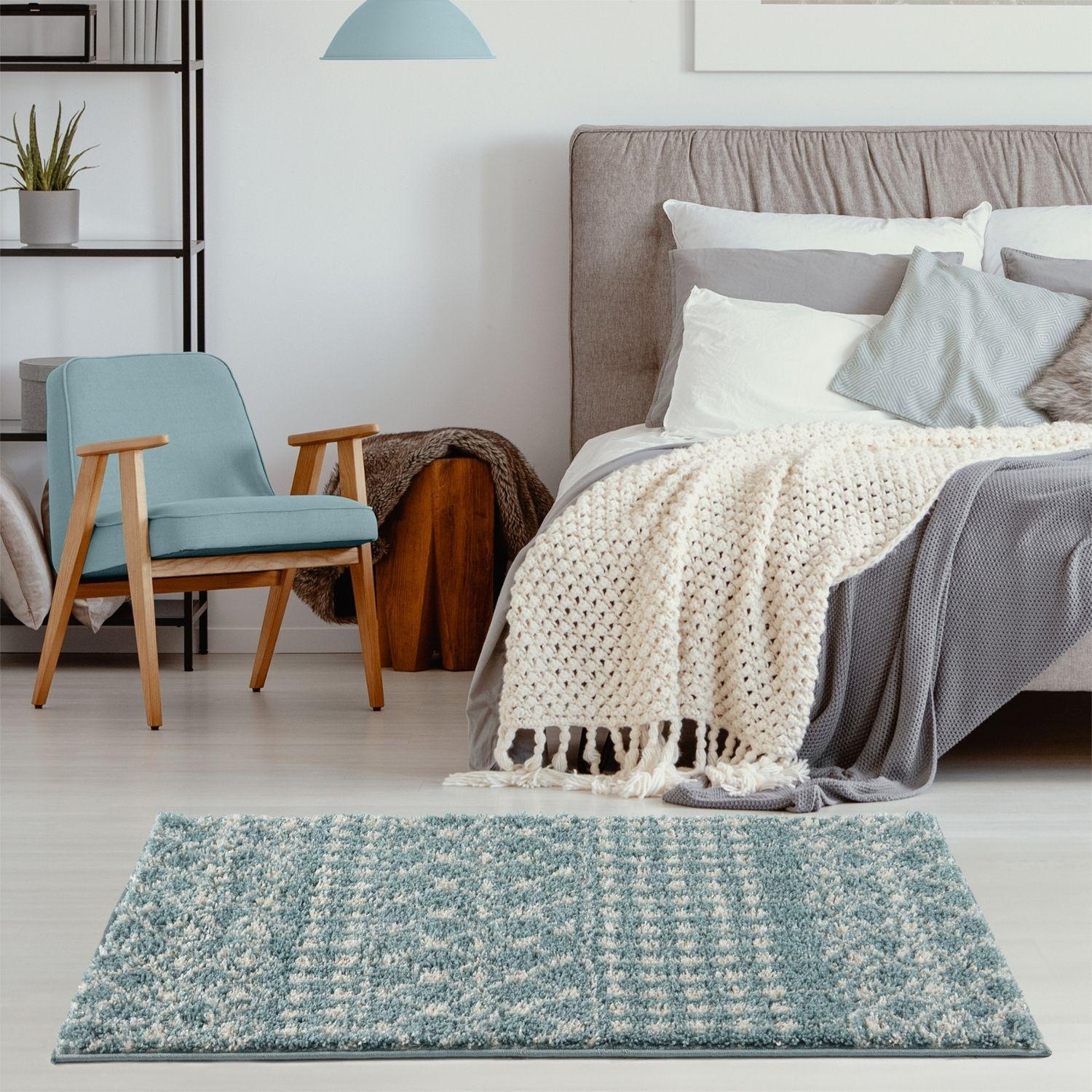 1050MoroccanDuckEggBlueShaggyRug-24 - Bobobiy