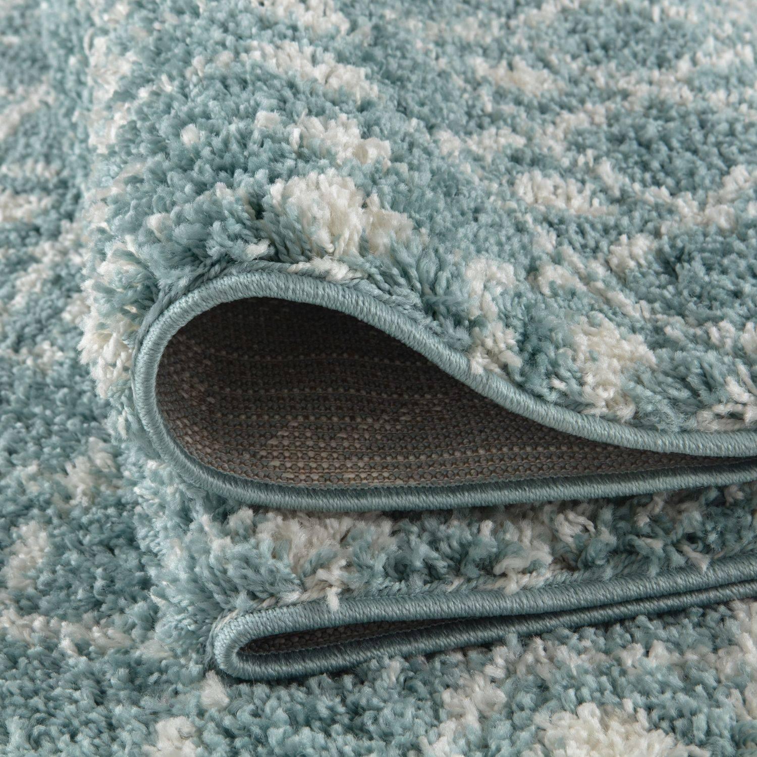 1050MoroccanDuckEggBlueShaggyRug-6 - Bobobiy