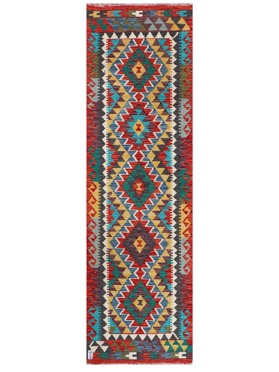 Maimana Afghanistan Kilim Rug - 242 x 76 cm - Handmade
