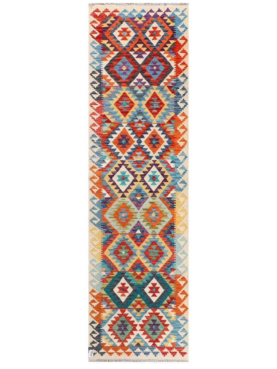 Maimana Afghanistan Kilim Runner - 288 x 82 cm - Handmade