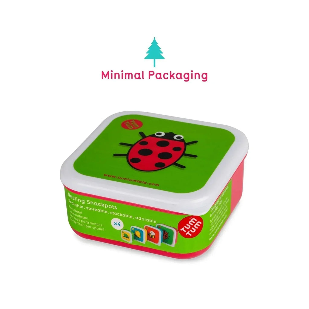 TUM TUM Nesting Snack Pots Pack of 4 - Bugs - Bobobiy
