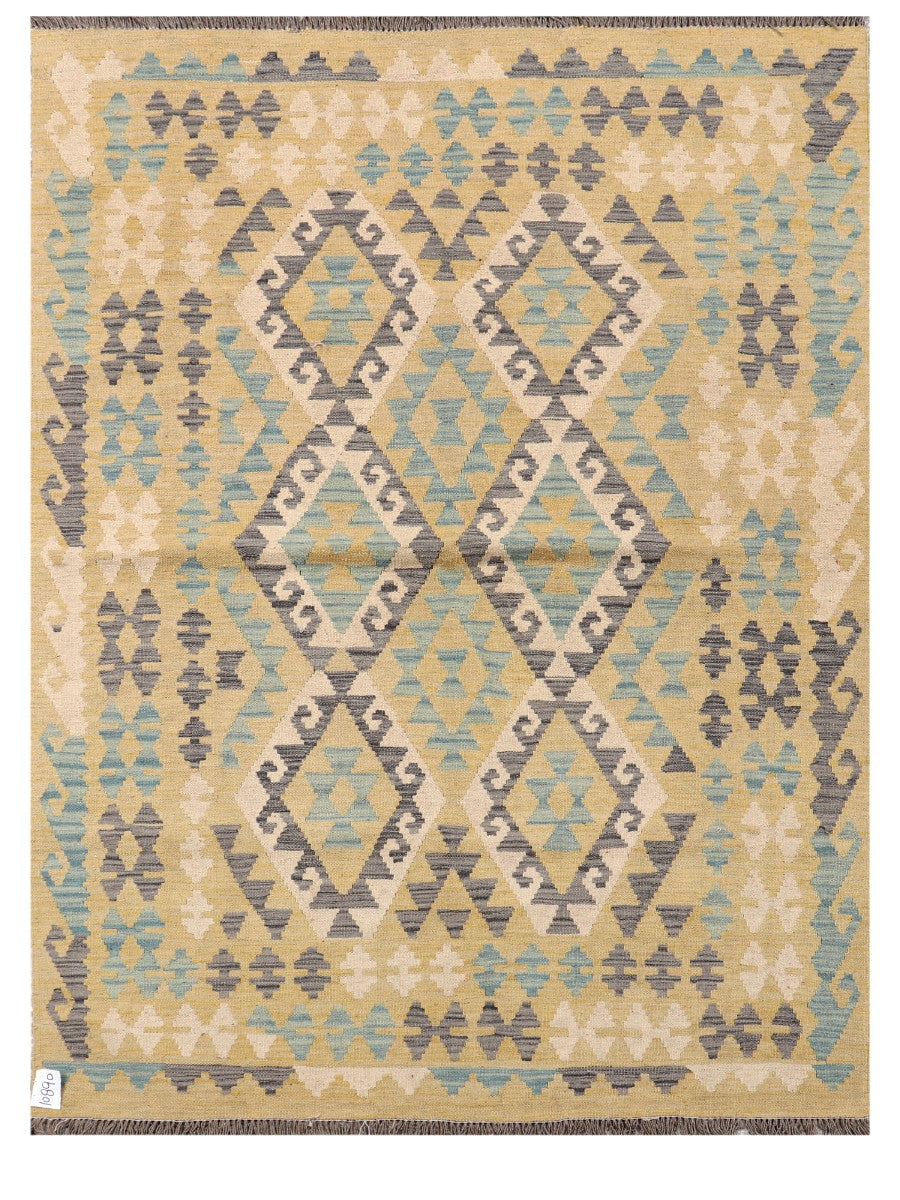 Maimana Afghanistan Kilim Rug - 201 x153 cm - Handmade