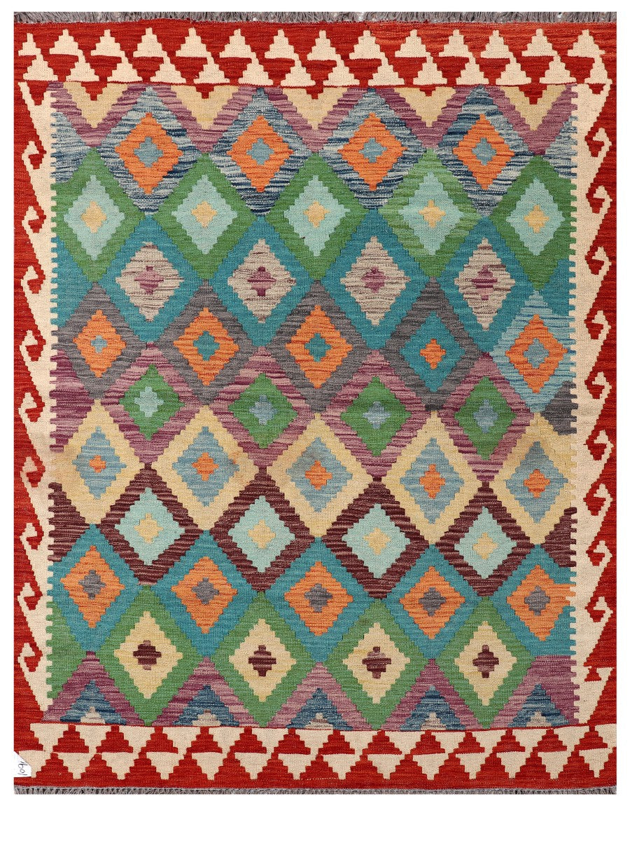 Maimana Afghanistan Kilim Rug - 201 x155 cm - Handmade