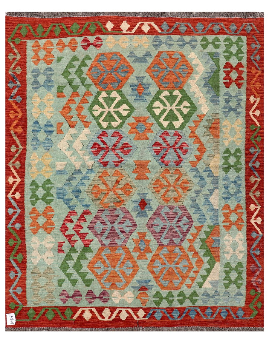Maimana Afghanistan Kilim Rug - 192 x155 cm - Handmade