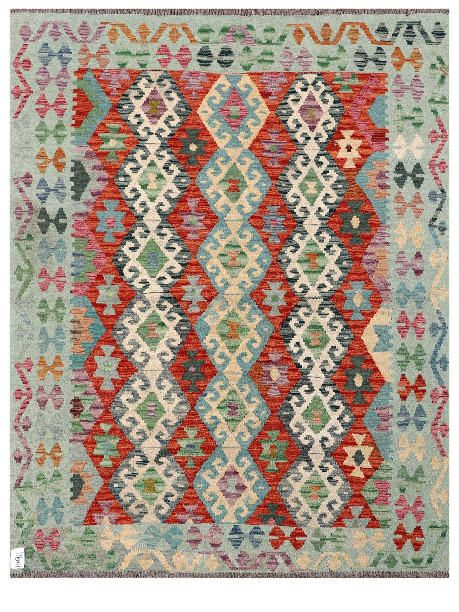 Maimana Afghanistan Kilim Rug - 193 x149 cm - Handmade