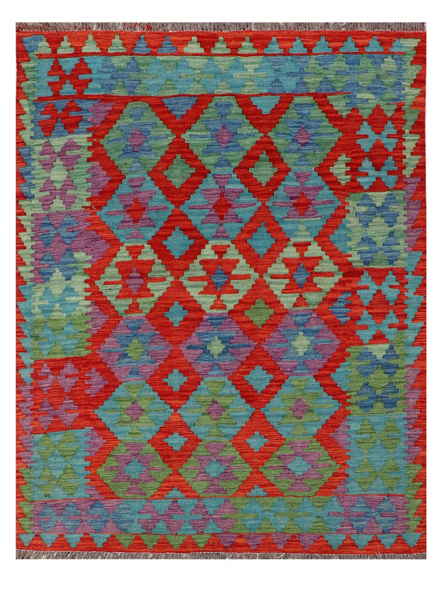 Maimana Afghanistan Kilim Rug - 192 x147 cm - Handmade