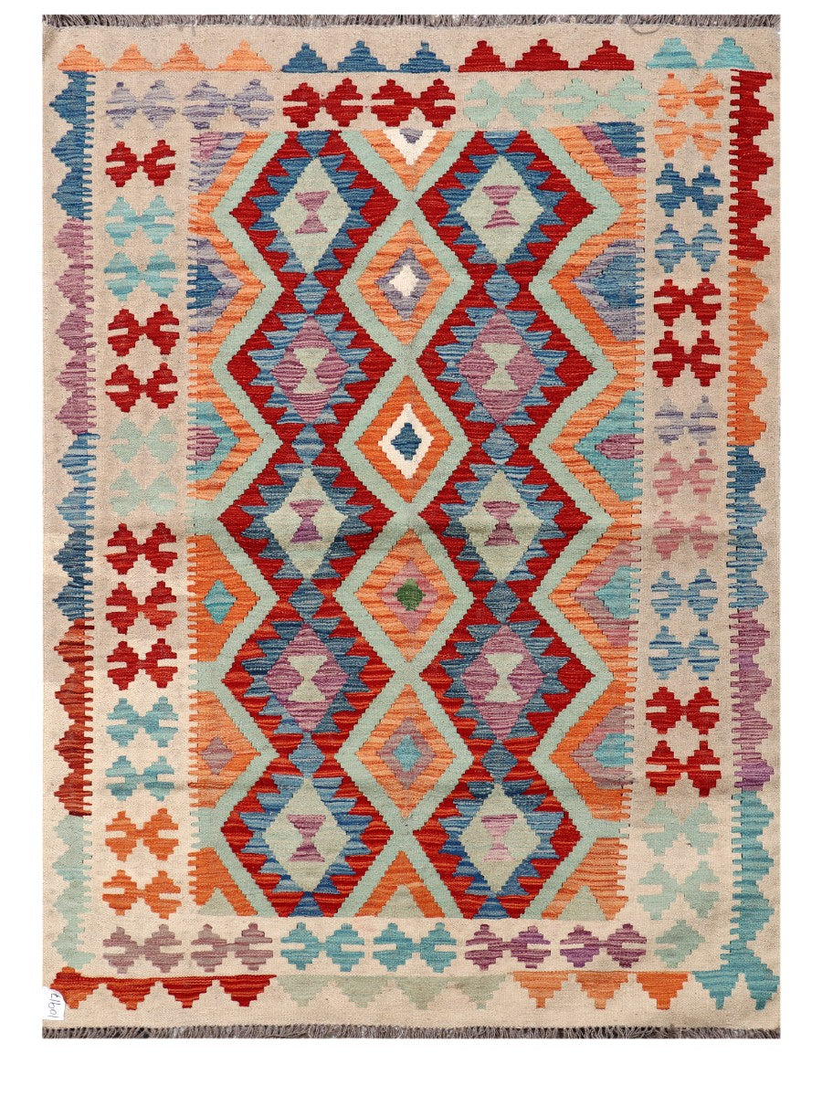 Maimana Afghanistan Kilim Rug - 204 x147 cm - Handmade